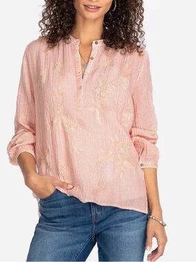 JOHNNY WAS Joelle Collared Praire Blouse - XS